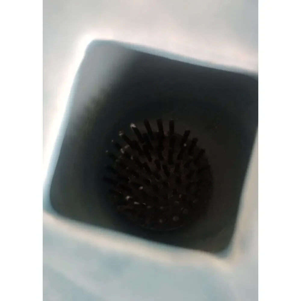 Ikebana Ceramic Vase, Unusual Square Shape with Leaf Imprints, Aqua‎ Blue